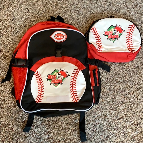 New Cincinnati Reds Backpack & Lunchbox Reds Heads - Picture 1 of 7